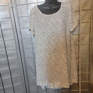 Glassons size 14 white with blue dots long blouse